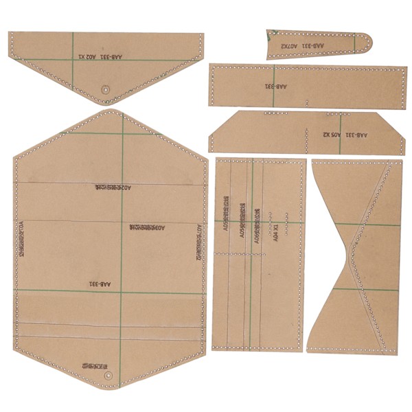 Akrylmal for lommebok, mønster for lang lommebok, DIY-form, stencil, verktøy for skinnhåndverk