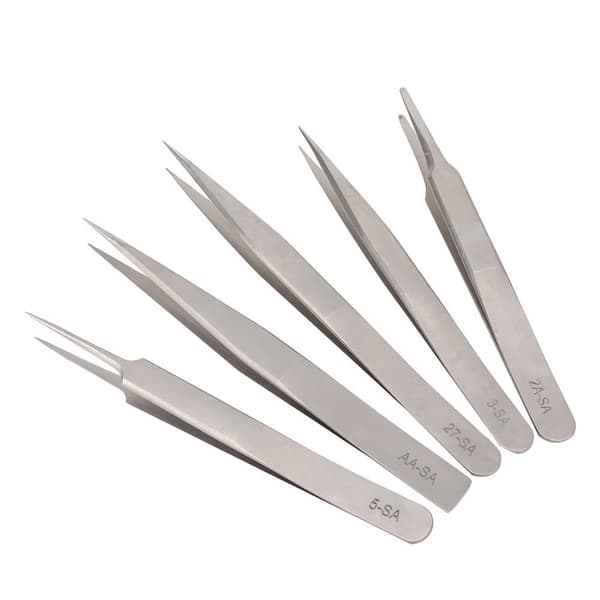 5 st/set Rostfritt stål Antimagnetisk Hög precision Pincett Klockreparationsverktyg