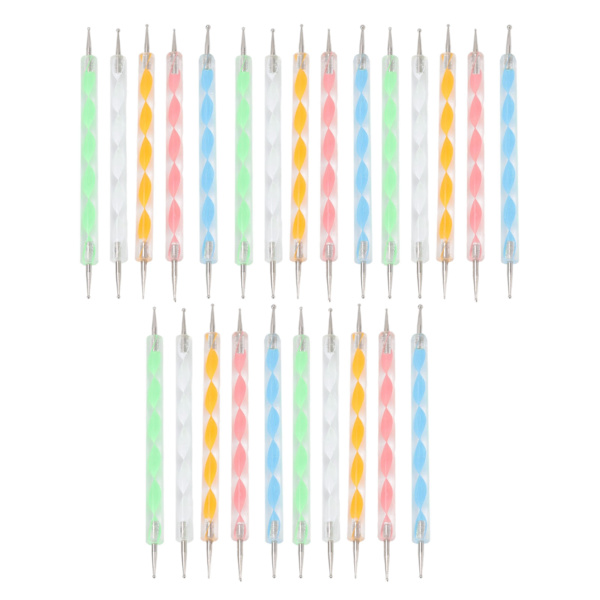 25 st Nail Art Dotting Pens Akryl Skruv Stång Rund Huvud Nail Art Dubbeländad Dotting Pen Indentation Pen Nail Art Verktyg