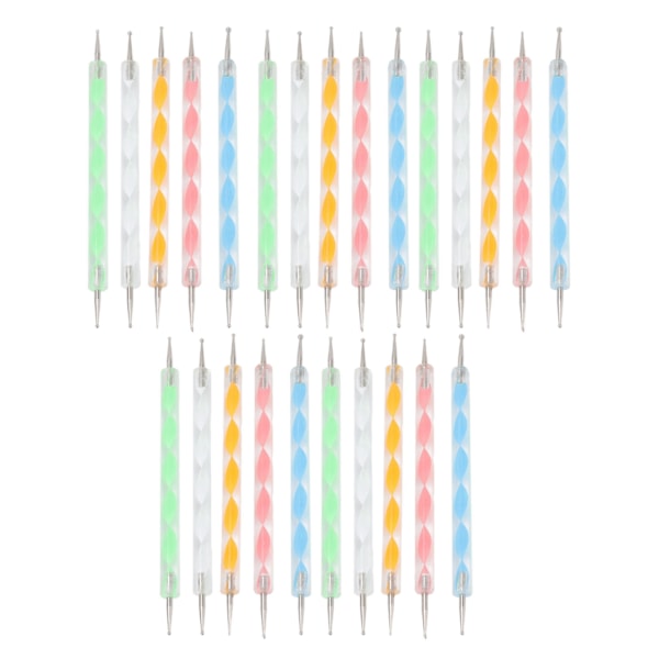 25 stk. Nail Art Dotting Pens Akryl Skruestang Rundt Hoved Nail Art Dobbelt Ended Dotting Pen Indentation Pen Nail Art Værktøj