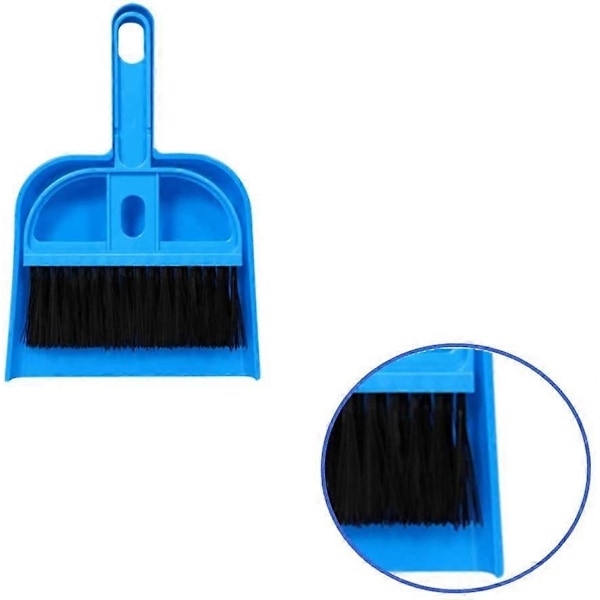 Mini Sopborste Set Portabel Plastborste Set (blå) används för Burrengöring av alla Smådjur, Marsvin, Kaniner, Hamstrar, Reptiler