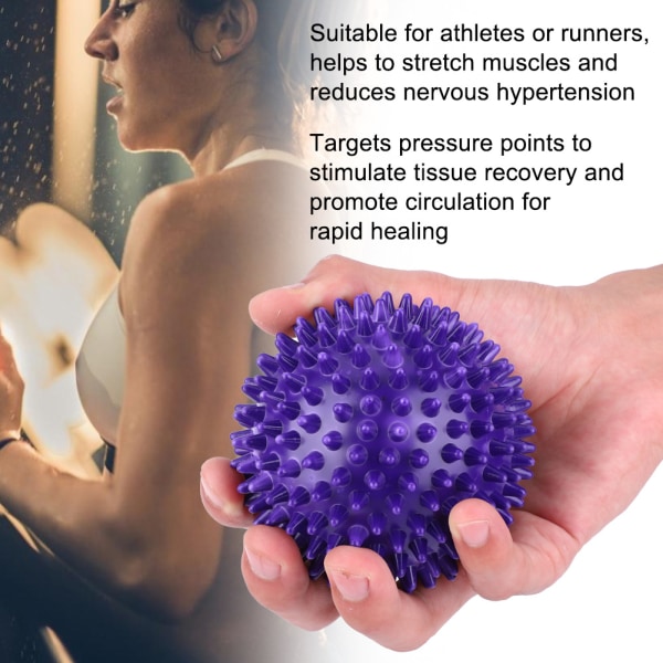 Holdbar Plast Massage Roller Body Spiky Balls Fitness Finger Relax Tool Lilla 7,5cm