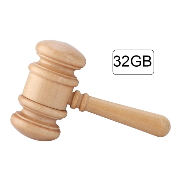 Wooden Hammer Shape Datalagring USB 2.0 Flash Drive U Minne Disk kompatibel USB1.1(32GB)