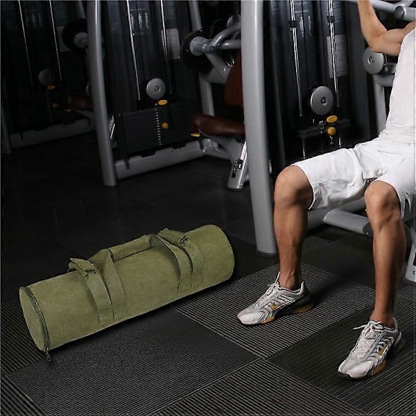 Träningssandväska för sportutrustning för fitness, slitstark styrketräningssandväska med tomma fyllningsviktpåsar för helkroppsövningar Grön