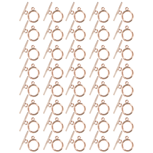 40 set med legering OT-spännen, gör-det-själv-smycken, armband, halsband, tillbehör, smyckestillverkningsmaterial, roséguld
