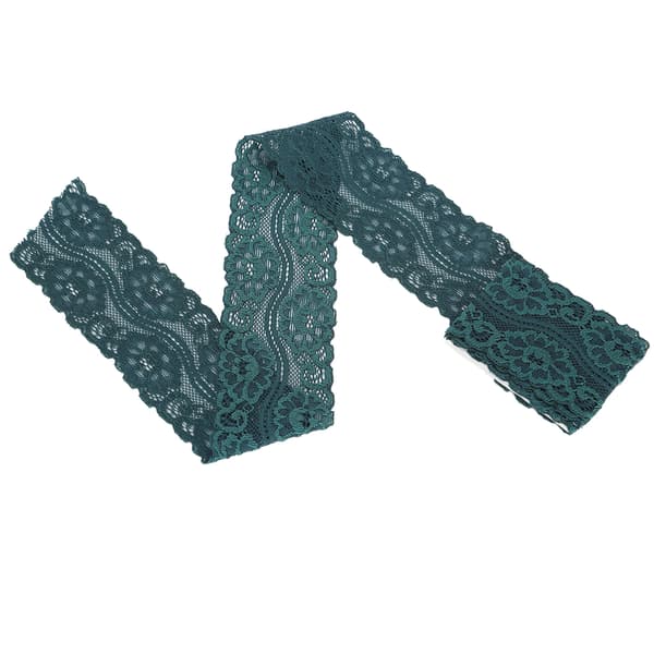 Blommönster Spetsband Dekorera Kläder DIY Hantverk 10 Yard 5cm Bredd Atrovirens