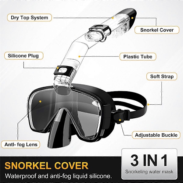 Snorkel Vikbar Dykmask - Svart