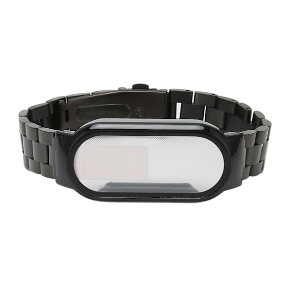 Urrem Nem Justering Fuld Beskyttelse Rustfrit Stål Udskiftningsrem til Mi Band 7 Sort