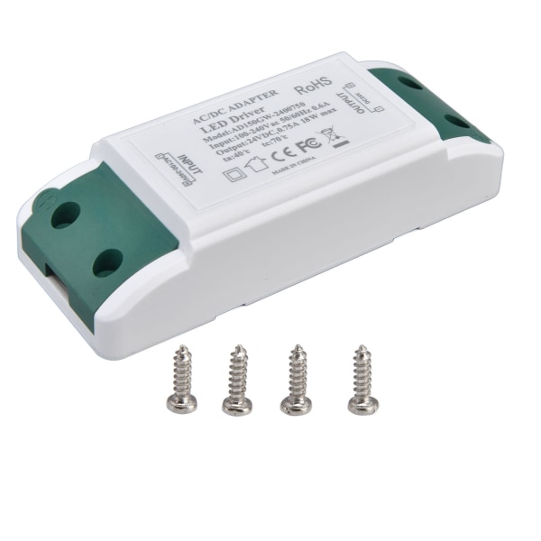 LED-ohjain 24V DC 0,75A 18W Hiljainen toiminta Vakiovirta 24V Muuntaja LED-nauhavaloille AC100-240V