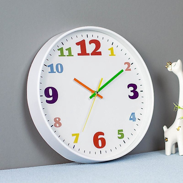 Silent Wall Clock for Bedroom, Living Room, Nursery, Children's Playroom, School