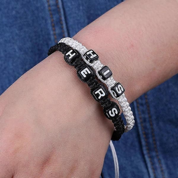 Kvinnor handgjorda vävda par kedja flätat bokstav vitt armband
