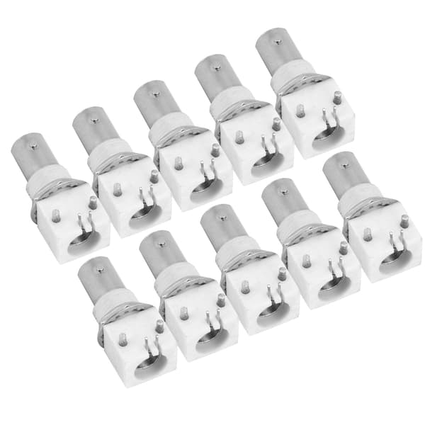 10 stk 90 graders hvit PCB-montert BNC-kontaktkort 2P BNCQ9-adapter for CCTV-systemer
