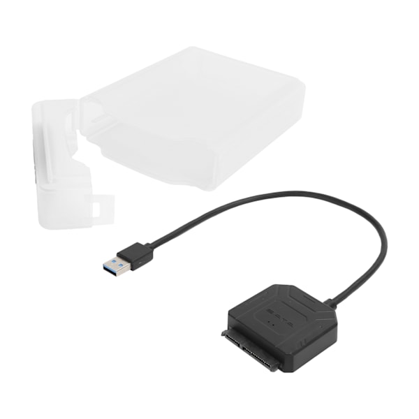 SATA USB 3.0-adapter 2,5 tum 3,5 tum SSD HDD hårddisk kabel datortillbehör skyddslåda (vit)
