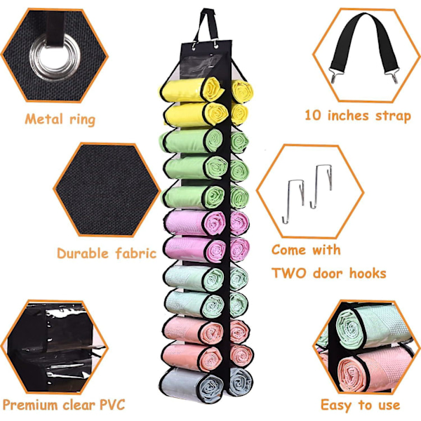 Leggings Opbevaringspose Organizer Bøjle Holder 24 Stykker Leggings eller Skjorter Jeans Rum Opbevaringsbøjle, Foldbar Leggings Organizer Tøj Transportabel