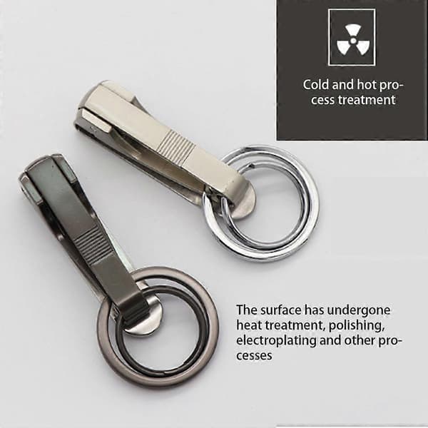 Nyckelring i metall för män, metallspänne, robust nyckelspänne, nyckelringar för familj, vänner, make, present Silver 2
