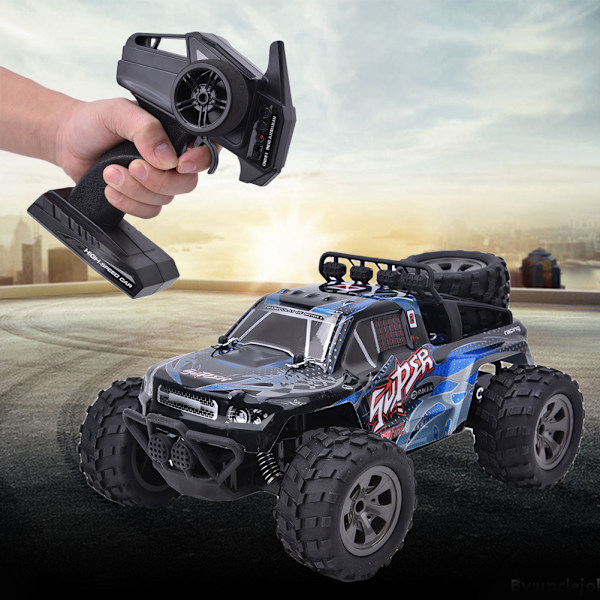 MG 58679 1:18 Fjernbetjent Off Road Køretøj 2.4G RC Crawler Bil Elektrisk Opladningslegetøj (Blå)