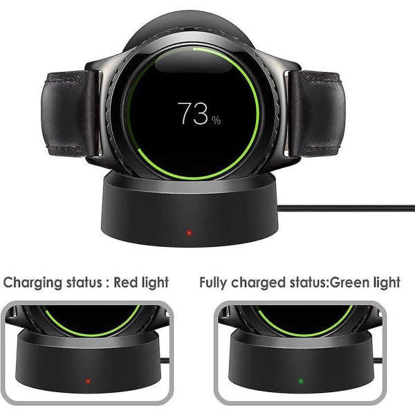 2-i-1 ersättnings USB laddarkabeldockningsstation för Samsung Gear S3, Gear S2, Gear Sport och Galaxy Watch