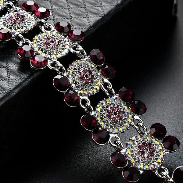 Kvinders Mode Klassisk Elegant Legering Rhinestone Blomsterarmbånd Smykker