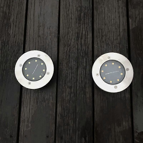 8LED Landskapsbelysning LED Vattentät Underjordisk Belysning Utomhus Underjordisk Belysning för Trädgård, Gångväg, Infälld Underjordisk Belysning, 2-pack Varmvit