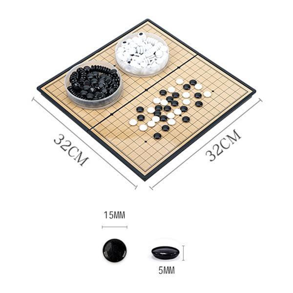 Magnetic Go Game Set 19x19 - Resestorlek, hopfällbar bräda med magnetiska bitar - för nybörjare, barn och vuxna