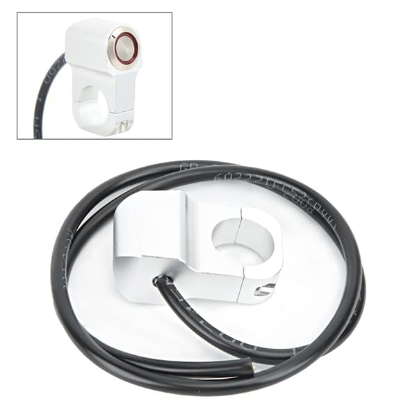 22 mm / 0,9 tommer styrekontrollbryter i rustfritt stål, frontlys, tåkelys, av/på LED-knappmontering