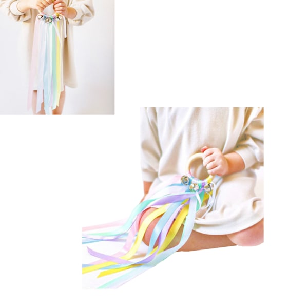 Handband Kite Träring Ljusa Färger Pedagogisk Sensorisk Leksak Band Streamer Kite för Lekrum Dans Typ 4 (med Klocka)
