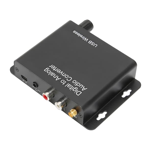 Digital till analog ljudomvandlare Högintegrerad DC5V2A Stereo Bluetooth ljudomvandlare för hemmabio Svart