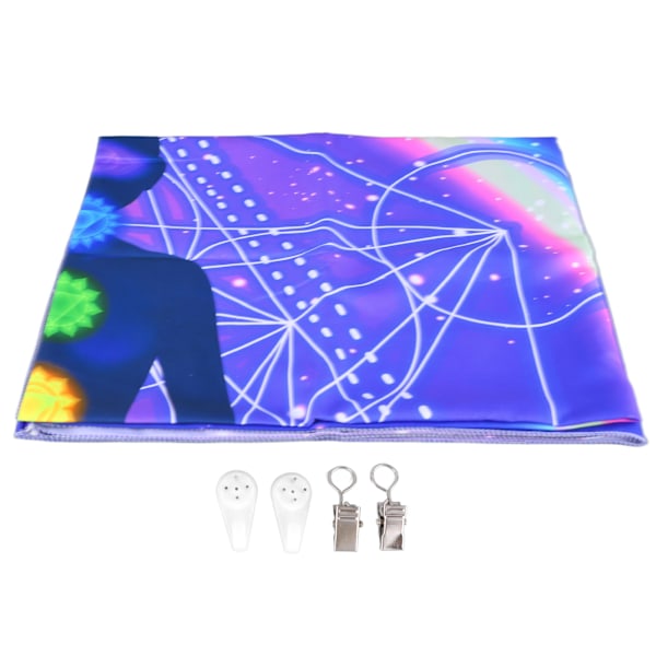 Svartljus gobeläng sitta i meditation fluorescerande effekter mjuk hållbar UV-reaktiv gobeläng för sovrum vardagsrum GTYJ(55) 150x130cm/59.1x51.2in