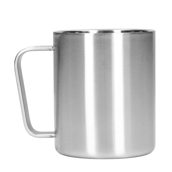 Rostfritt stål mugg 300 ml kapacitet dubbla lager ergonomisk design textur med handtag kaffemugg