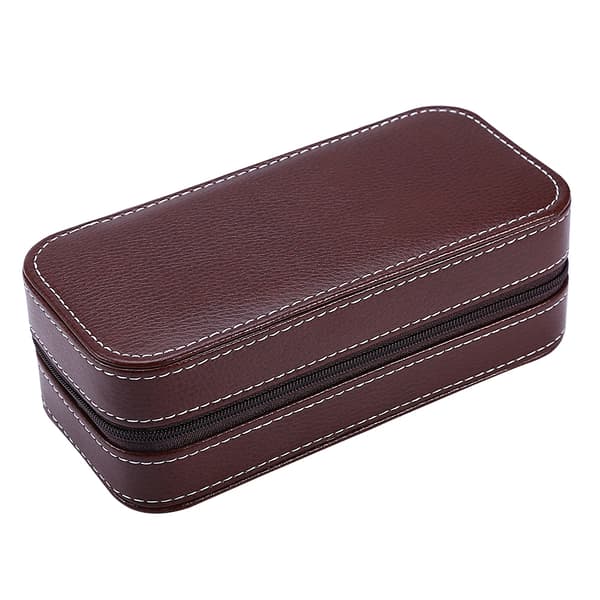 2 Slots Par Urholder Armbåndsur Etui Lynlås Opbevaringsboks Organizer