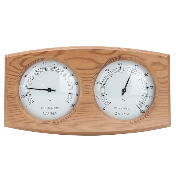 2-i-1 Træ Termo-hygrometer Termometer Hygrometer Sauna Dampbad Tilbehør