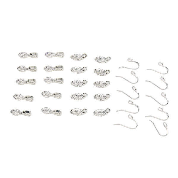 30st örhängekrokar hänge set med 10 örhängen krokar 20 örhängen DIY Silver för smyckestillverkning