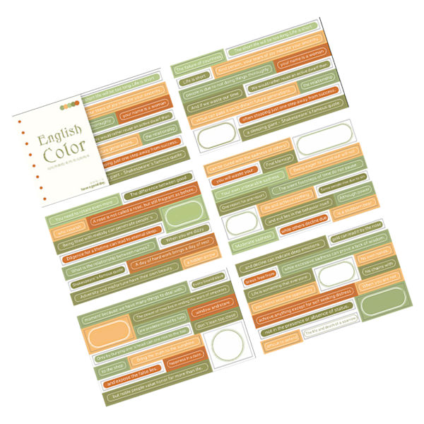 20 arkkia Scrapbook-tarravihko, hienovarainen innovatiivinen englantilainen DIY-suunnittelijatarra Scrapbook-muistikirjaan, päiväkirjaan, tyyppi 3