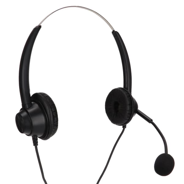 H360D‑3.5‑MV Binaural Kundeservice Headset Sort Justerbart Telefon Headset til 3,5 mm Hovedtelefonstik