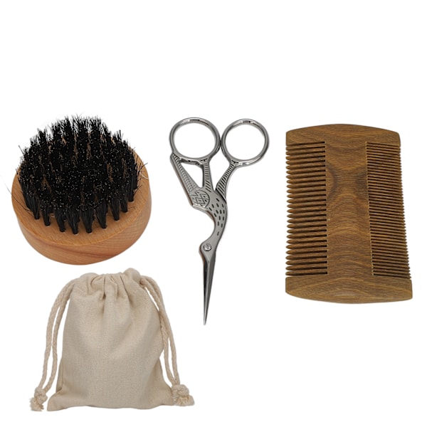 Mustasch styling kit skäggborste träskäggkam mustasch sax skäggvård kit