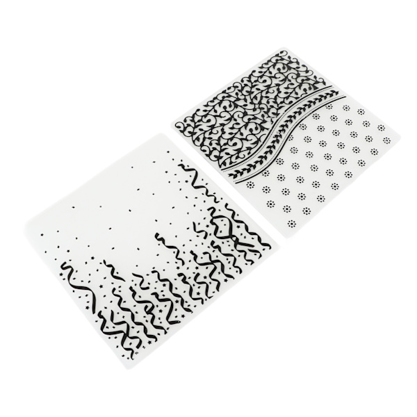2 st präglingsmappar präglad textur 15,1x15,1cm/5,9x5,9in dekorativa plastpräglingsstenciler för DIY-pappershantverk