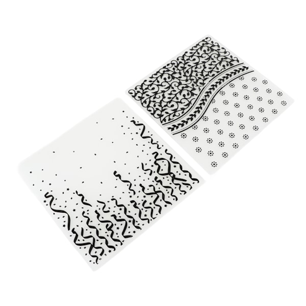 2 stk. prægemapper, præget tekstur 15,1x15,1 cm/5,9x5,9 tommer, dekorative plastprægeskabeloner til DIY-papirhåndværk