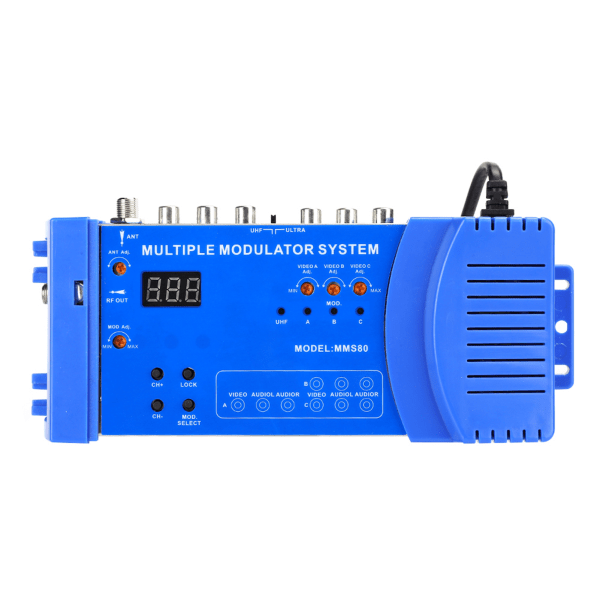 MMS80 Home Modulator Aluminiumslegering Multiple Modulation System UHF EU Plugg 100-240V