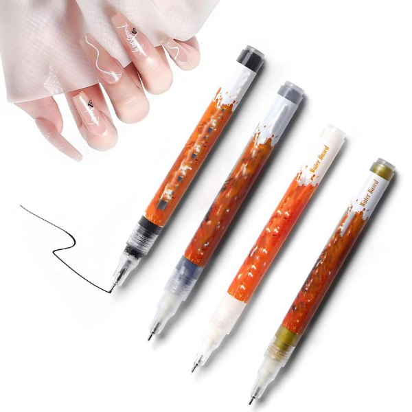 Nail Art Painting Pen 1 mm Tip Hurtigtørrende Akrylmaling Graffiti Pen DIY Nail Beauty Tool til Acryl Natural Gel Negle