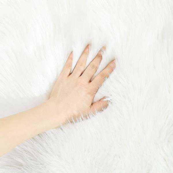 Premium Fuskfårskinnsmatta för Sovrum, Supermjuk Fuskpälsmatta för Vardagsrum, Barnrumsdekor, Bekväm Plyschgolvmatta 40*120cm