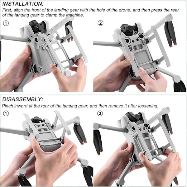 Mini 3 Pro Landningsställ Hopfällbart Förlängningskit Landningsställ Ben 3,5cm Höjd Förlängt Ben Snabbkoppling Skydd Ställ Fötter Skydd för DJI Mini 3