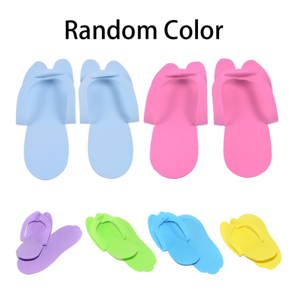 12 par slumpmässiga inomhustofflor för engångsbruk Foam flipflops för pedikyrsalong Hotellanvändning