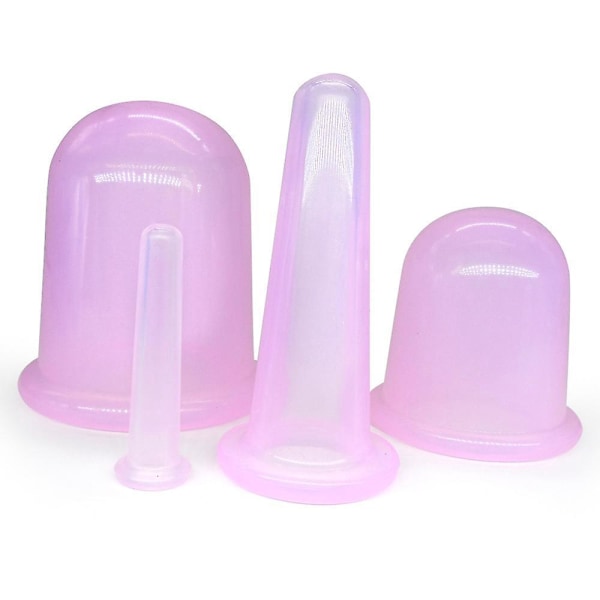 Vakuumterapi Sugkoppar - Set med 4 Runda Koppar för Enkel och Effektiv Massage