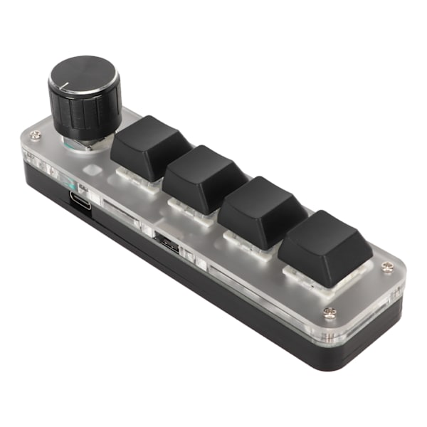 USB Mini 4 Tastatur tastatur med Knop Blå Switch RGB Baggrundsbelysning Dual Mode Connection DIY Programmerbart Makro Mekanisk Tastatur