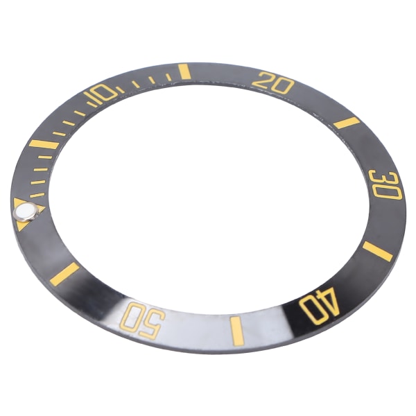 Keramisk watch Insert Armbandsur Bezel Insert Loop Ring Ersättningsdelar (svart+guld)
