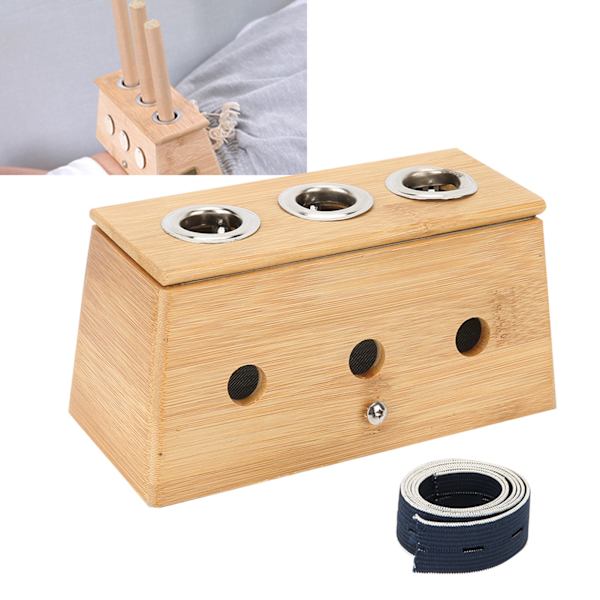 3 hullers Moxa Moxibustion Box Akupunktur Moxa Roller Stick Holder Varmeterapi Box