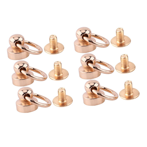 10 stk messing nitte studs skrue tilbage runde hoved ring Leathercraft tilbehør