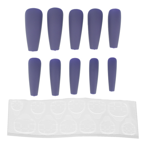 10 stk Lang kiste blanke falske negle kunstig tryk på fuld dækning Falske spidser Negle Manicure tilbehør til kvinder pigerN5355-10