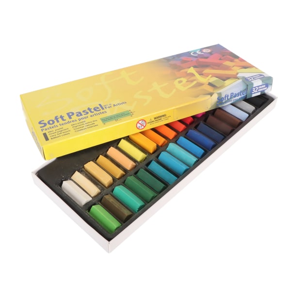32 farger Myke pasteller for kunstnere Myke krittpasteller Pinne for håndverksprosjekter Tegning Blanding Lagvis skyggelegging