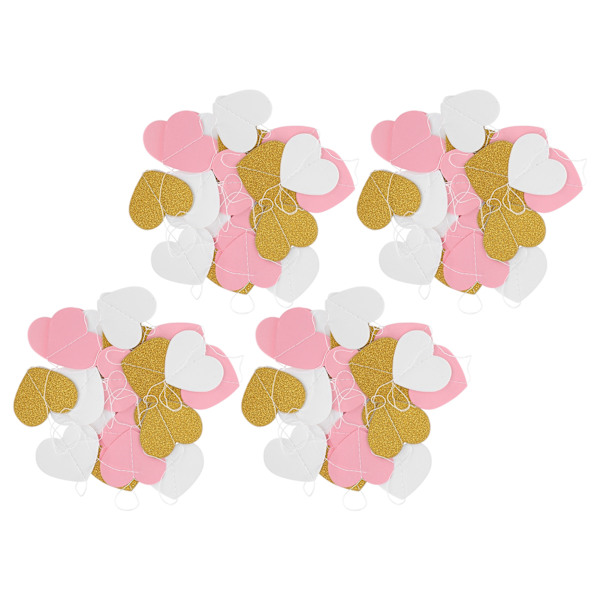 4 stk. Papir Garland Hængende Dekoration Garland til Jubilæum Bryllup Valentinsdag (Hjerte 7,8 cm 3,1 tommer)
